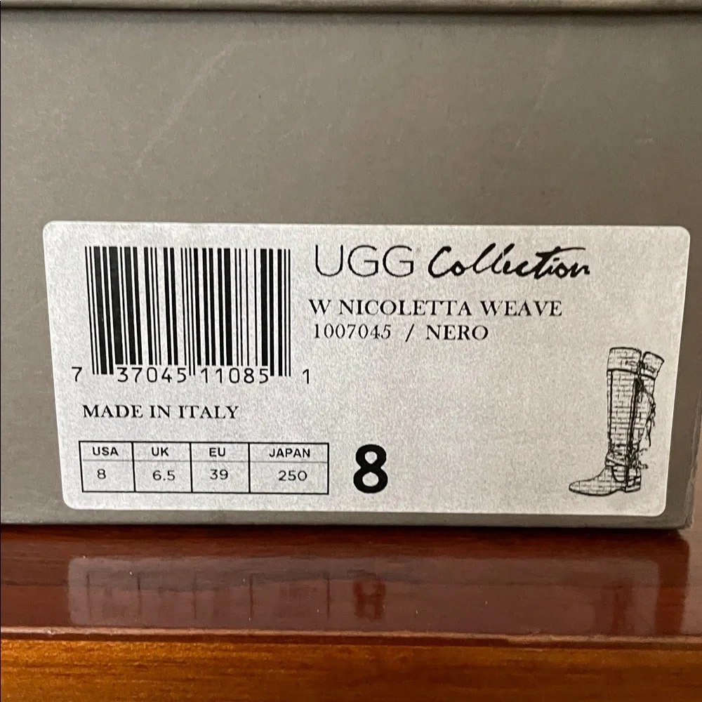 VINTAGE UGG Collection Tall NICOLETTA WEAVE leather over the knee boot 8 NIB